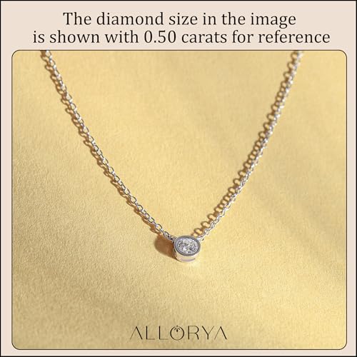 Solitaire Bezel Set Pendant Necklace | 0.25 Ctw | Round Cubic Zirconia | Women | 925 Sterling Silver