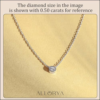 Solitaire Bezel Set Pendant Necklace | 0.25 Ctw | Round Cubic Zirconia | Women | 925 Sterling Silver