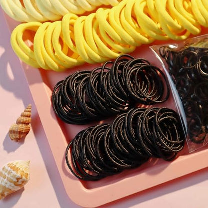 YANRONG Women's Hair Accessories Set: 755 Seamless Ponytail Holders, Variety Hair Scrunchies, Bands, and Ties for Thick and Curly Hair (Yellow) - color: 755PCS（Yellow)