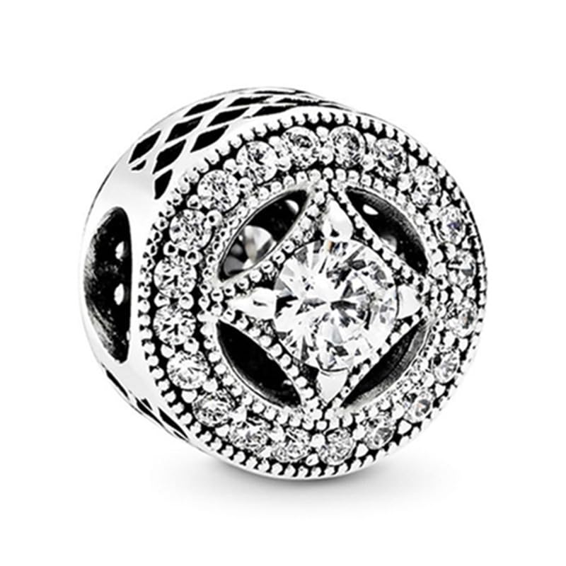 9 Pack Silver Spacer Beads Charms fit Bracelet, Heart Beads DIY Jewelry Gifts Women - color: C