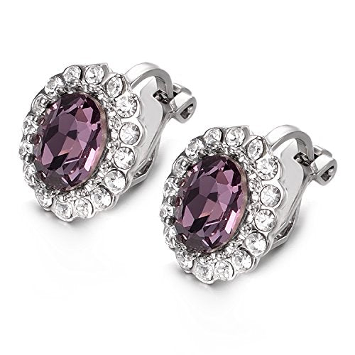 Yoursfs Vintage Crystal Clip On Earrings For Women Platinum Plated Rhinestone Clip On Earrings Non Pierced Oval Shap Cubic Zirconia Earring Hypoallergenic Jewelry - style: Vintage Crystal Earrings