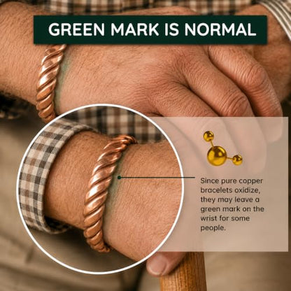 Touchstone Copper magnetic bracelet Tibetan style. Hand forged with solid and high gauge pure copper. Twisted rope look. - style: Braided 4