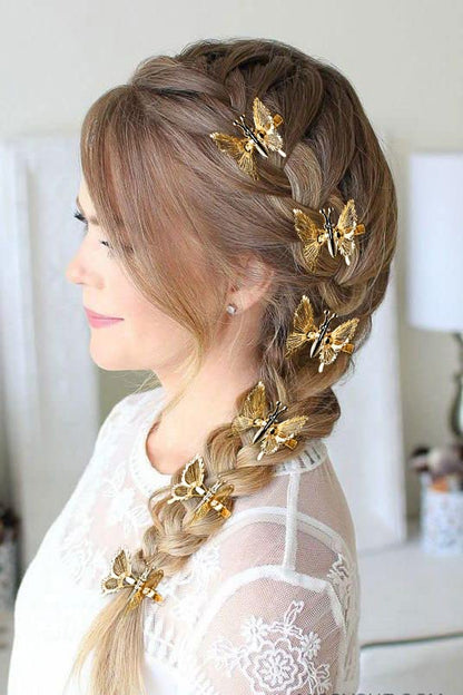 DEEKA 12 PCS 3D Moving Butterfly Hair Clips Metal Gold Moving Wings Butterfly Hair Accessories 90s Hair Clips Barrette for Women and Girls -Gold/Silver - color: Gold&Silver