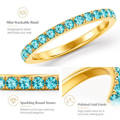 Birthstone Rings For Women, Silver Stackable Cubic Zirconia Stainless Steel Birth Stone Ring To My Daughter/Mom Birthday Unique Gifts Jewelry - color: 05-Gold-May