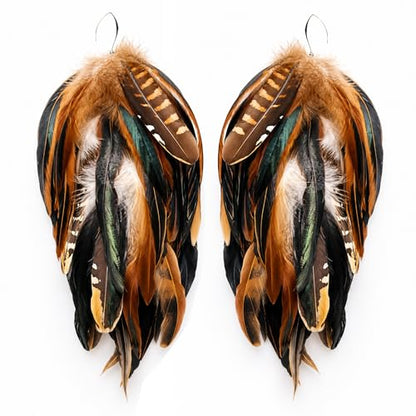 Dangle Earrings for Women Fashion Nature Feather Boho Style Lightweight Statement Jewelry, Fashion Nature-Inspired Design