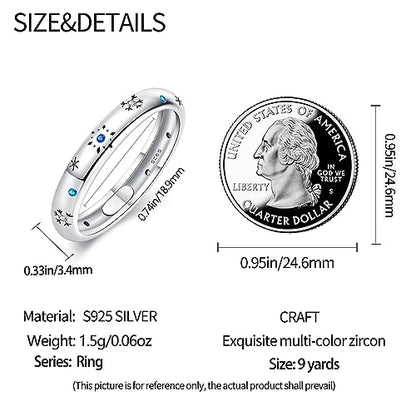 KUNSIR 925 Sterling Silver Rings Classic Cubic Zirconia Eternity Promise Statement Anniversary Wedding Bands Engagement Rings for Women Infinity Forever Love Ring Size 7-9 - style: Romantic snowflake Ring
