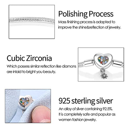 KUNSIR 925 Sterling Silver Palm Clasp Snake Chain Bracelet Basic Charm Bracelets Fit Any PDL Charm, with for Teen Women - style: KJB007