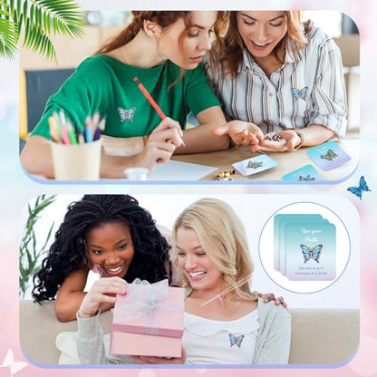 Sayglossy 30 Sets Butterfly Pins on Card Bulk Religious Butterfly Pins Live Your Faith Christian Lapel Brooches with Bible Verse Cards for Women Mother Church Gifts - style: Butterfly