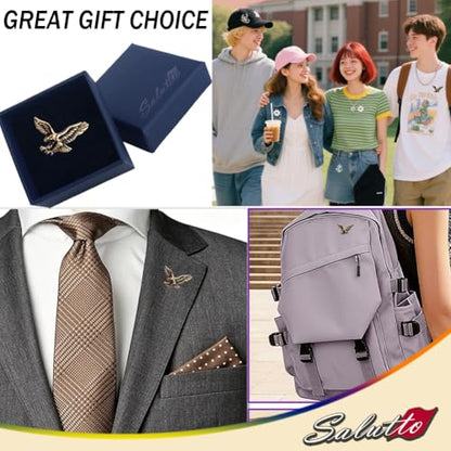 Boutonniere Suit Lapel Stick Brooch Pin - color: Brooch-Eagle