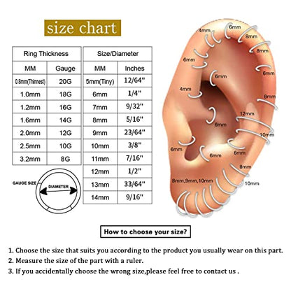 16G Cartilage Earring Hoop 316L Surgical Steel Daith Helix Conch Earrings Tragus Rook Earrings CZ Opal Septum Jewelry Seamless Clicker Nose Rings Hinged Segment Ring Hoop Earring for Women Men - color: 1PC,Gold,Sawtooth Shape with CZ