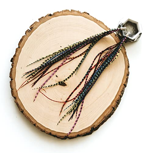 Bohemian handmade long lightweight feather dangle earrings for women - color: Rainbow