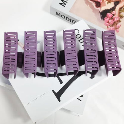 18 Pack Hair Claw Clips,Hair Clips For Women,Large Hair Claw Clips For Thick Hair,Nonslip Matte Hair Clips Hair Accessories Women Girl Birthday Christmas Gift (18 Pack Purple) - color: Purple