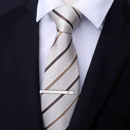 Unique Cross Tie Clips For Men Silver Black Gold Religious Christian Tie Clips For Men's Tie Accessories - style: silver tie clip cross