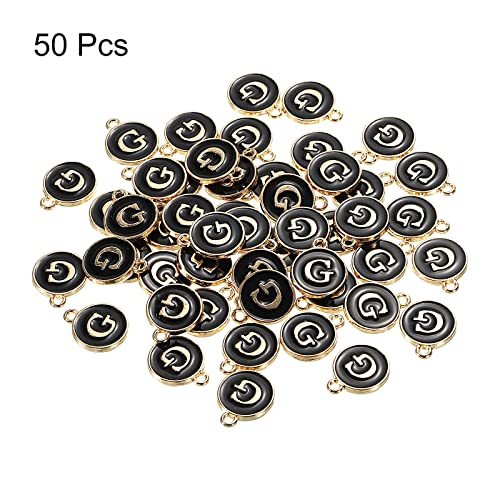 MECCANIXITY Alphabet Letter Charm Double Sided Alphabet Pendant, for Earring Jewelry Making - style: G
