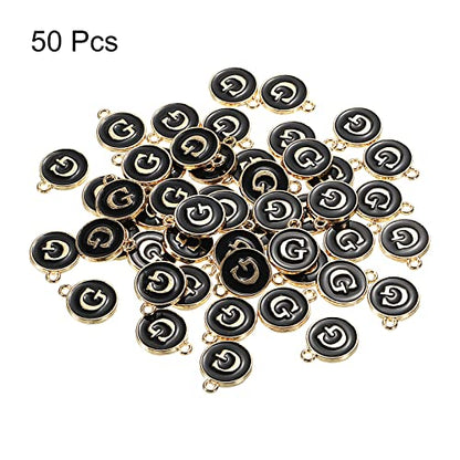 MECCANIXITY Alphabet Letter Charm Double Sided Alphabet Pendant, for Earring Jewelry Making - style: G