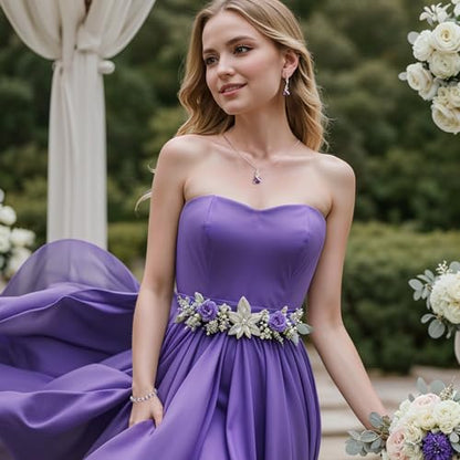 Jewelry Set for Bride, Sparkling Water Drop Cubic Zirconia Crystal Pendant Necklace Leverback Earrings Tennis Bracelet Adjustable Ring Gift for Wedding/Birthday/Mother's Day/Christmas - color: 02-Purple Silver-Tone