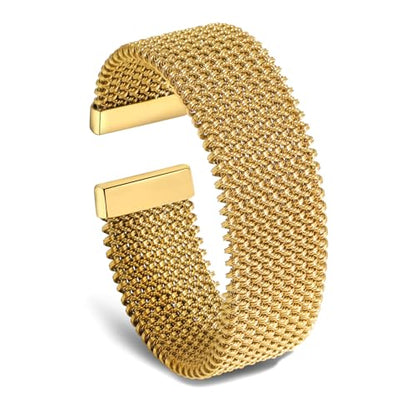hotoo Gold Open Cuff Bangles Wide Woven Bracelets For Women Stainless Steel Stackable Jewelry For Xmas Birthday Gifts - style: Cuff Bracelet