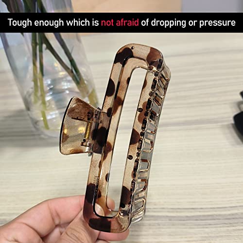 Hair Claw Clips 5 Inch Unbreakable Square Rectangle Clip Clamp Neutral Colors for Thick Curly Long Hair Women - 2 Pack - color: A 5 inch