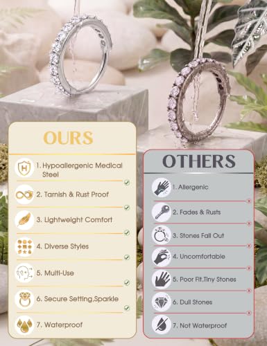 JeryWe Nose Rings for Women - 14K Gold Filled Hypoallergenic Surgical Steel Nose Ring Hoops CZ Lip Ring Screw L Shaped Studs Threadless Flat Back Stud Nose Piercings Jewelry for Women Men - style: Steel-4 Hoops
