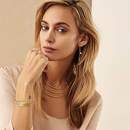 Pearl Dangle Earrings for Women, Threader Earrings Long Drop Earrings, Dainty Hoop Earrings Hypoallergenic Tassel Ear Chain for Wedding Jewelry Gifts - color: Pearl Threader Earrings