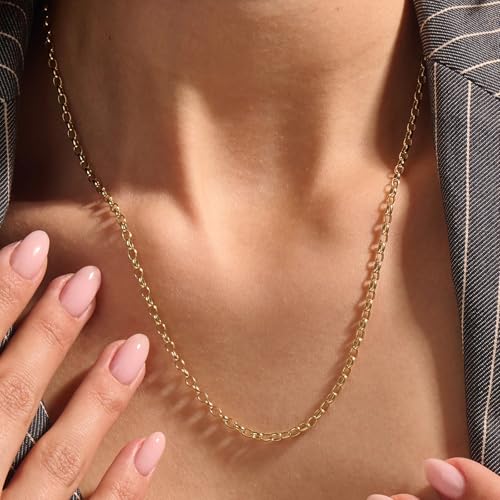 GTVOODX 16.4 Feet Gold Filled Stainless Steel Rolo Chain for Jewelry Making | Unfinished Permanent Jewelry Chain Roll for DIY Jewelry Bracelet Necklace Making with Lobster Clasps Jump Rings - color: Gold Rolo Chains
