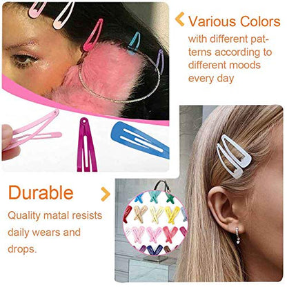 Havilah Snap Hair Clips - 200 Pieces Set Non-slip Metal Hair Clips Cute Kawaii Barrettes for Women - Black - color: Snap Hair Clips - Black