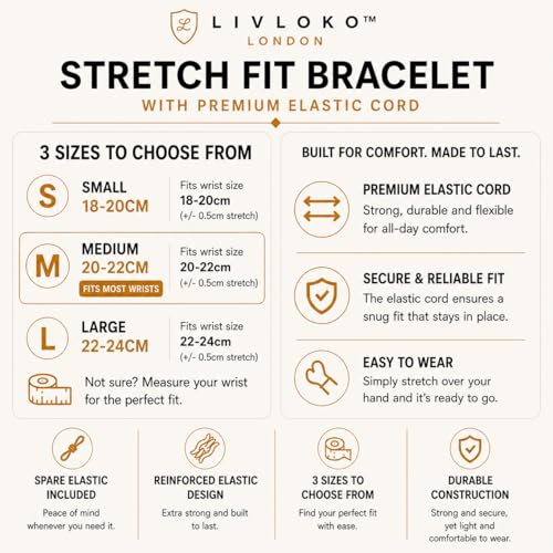 LONDON Mens Bracelet Leather Black Multi-Layer Stone Beads Adjustable Steel Clasp Viking Rope Bands Surfer Man Wristband Male UK Jewellery Gift box Boyfriend Dad Son Brother Tiger Eye - color: J. Designer Black Agate, size: Medium to Large 20-22cm
