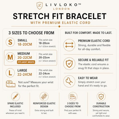 LONDON Mens Bracelet Leather Black Multi-Layer Stone Beads Adjustable Steel Clasp Viking Rope Bands Surfer Man Wristband Male UK Jewellery Gift box Boyfriend Dad Son Brother Tiger Eye - color: J. Designer Black Agate, size: Medium to Large 20-22cm