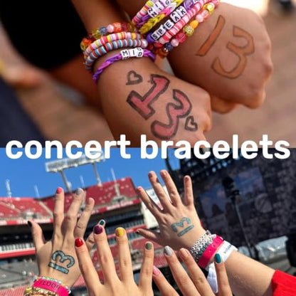 Friendship Bracelet Making Kit 96 Colors, 900pcs Letter Beads, 100pcs Number Bead, Gold Silver Spacer Charms for Concert Bracelets Jewelry Craft | 900pcs Letter Beads, 100pcs Number Bead, Gold Silver Spacer Charms for Concert Bracelets Jewelry Craft - col