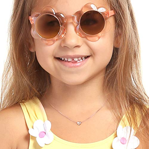 M MOOHAM Sterling Silver Heart Initial Necklace for Girls Women, 925 Sterling Silver Tiny Letter Necklace Birthday Gift for Kids Teen Girl Jewelry - color: Rose Gold, style: S