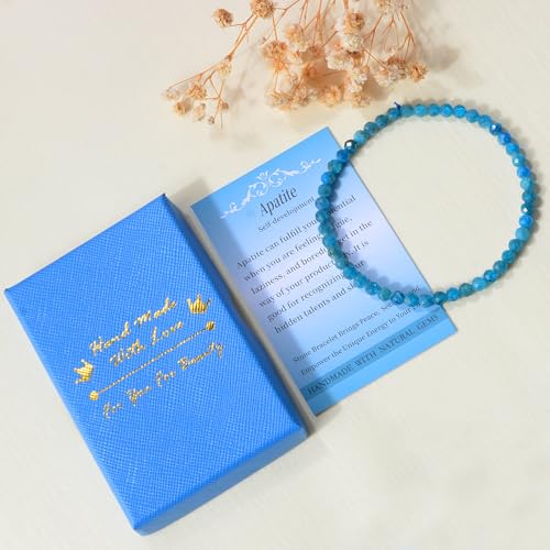 MASSIVE BEADS Natural Genuine Gemstone Beads Healing Crystal Chakra Reiki Jewelry Faceted Round Beads Bracelets 3mm - color: Apatite