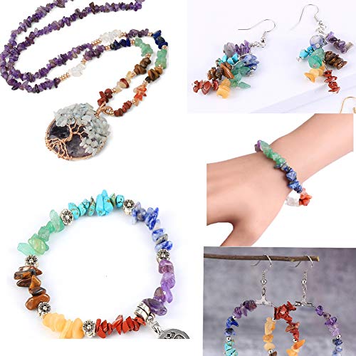 Chip Stone Beads Turquoise 5-8mm About 400 Pieces Irregular Gemstones Healing Crystal Loose Rocks Bead Hole Drilled DIY for Bracelet Jewelry Making Crafting (5-8mm, Turquoise) - color: Turquoise