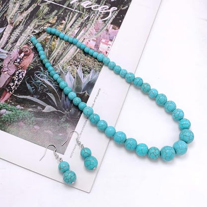 Cryshimmer Pearl Choker Necklace for Women Faux Pearl Beads Strand Necklace Earring Set Costume Jewelry,Gift for Wife Mother - color: Turquoise Blue