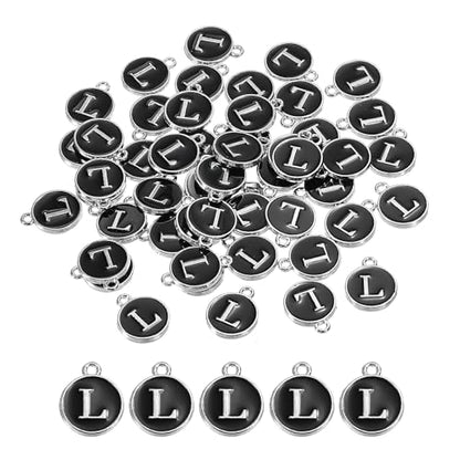 MECCANIXITY Alphabet Enamel Letter Charm Jewelry Charm Pendant for Jewelry Making, Bracelet, Craft - style: L