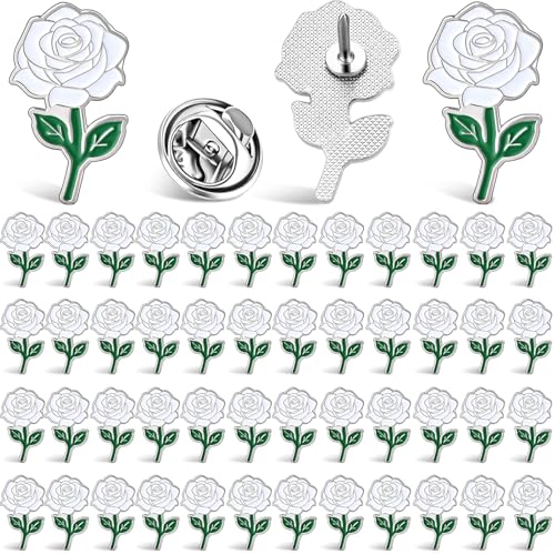 Tondiamo Rose Enamel Pins Bulk Rose Flower Lapel Brooch for Valentine's Day Women Men Gifts Clothes Bags Hats