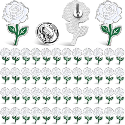 Tondiamo Rose Enamel Pins Bulk Rose Flower Lapel Brooch for Valentine's Day Women Men Gifts Clothes Bags Hats