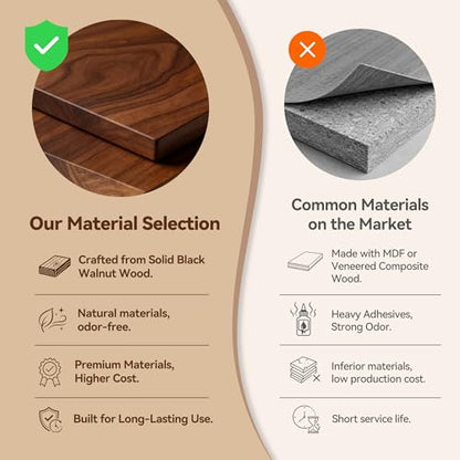 Black Walnut Lockable Jewelry Box with Feet, Wooden Organizer for Women | 3 Layer, Solid Wood, Handcrafted, Drawer, Lock Key, Removable Tray, Necklace Ring Earring Watch Case, Gift for Mom Girls - color: 3 Layer Full Lock with Feet
