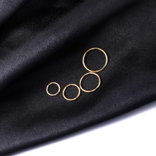 Nose Rings 20G 18G 16G 316L Surgical Steel Hinged Clicker Segment Nose Hoop Helix Cartilage Daith Tragus Sleeper Earrings Body Lip Piercing Jewelry for Women Men 6mm 7mm 8mm 10mm 12mm - style: 11:Silver+Gold-18G*7mm(4pcs)