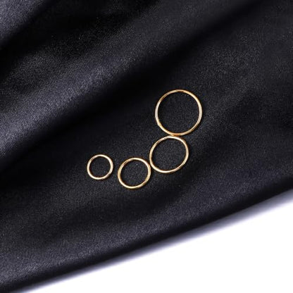 Nose Rings 20G 18G 16G 316L Surgical Steel Hinged Clicker Segment Nose Hoop Helix Cartilage Daith Tragus Sleeper Earrings Body Lip Piercing Jewelry for Women Men 6mm 7mm 8mm 10mm 12mm - style: 12:Silver+Gold-18G*8mm(4pcs)