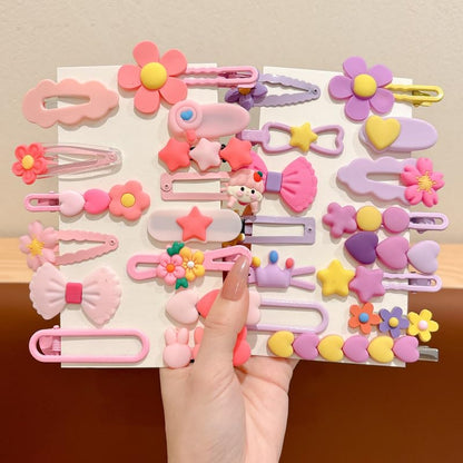 56 pcs Girl Hair Clips Cute Clips for Toddler Girls Hair Accessories for Kids Rabbit/Flower/Bow Colorful Patterns