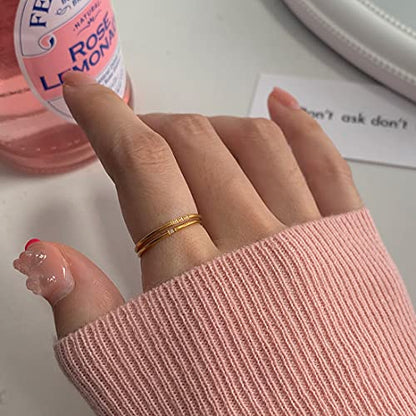 Women's Stainless Steel 1MM Thin Plain Midi Stacking Ring Band Comfort Fit, Size 3 to 10 - color: Dome - G (with 3 cz)
