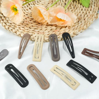 18pcs Snap Hair Clips, 2.76 Big Snap Clip, Matte Hairpin Accessories for Women Girls, Nonslip Metal Barrettes, Neutral Color - color: 2.76'' Matte Neutral