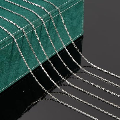 UMAOKANG 16.4 Feet Stainless Steel Jewelry Chain Roll Delicate Link Chain on Spool Women Necklace DIY Chains Bulk - color: Link Silver