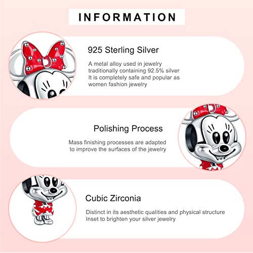 MITSOKU 925 Sterling Silver Charms for Bracelets Necklaces Animal prototype Pendant Safety Chain Dangle Pendants Beads Christmas Day Charms Jewelry Gift for Women - style: Cartoon Mouse&Safety Chain