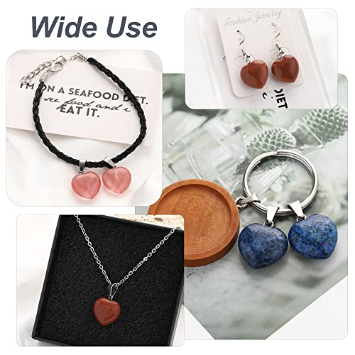 Lezam 24 Pieces Healing Crystal Heart Moon Cross Shaped Pendants Necklace Charms for DIY Jewelry Making Natural Quartz Stones Chakra Love Beads Bulk - color: 24Pcs-B