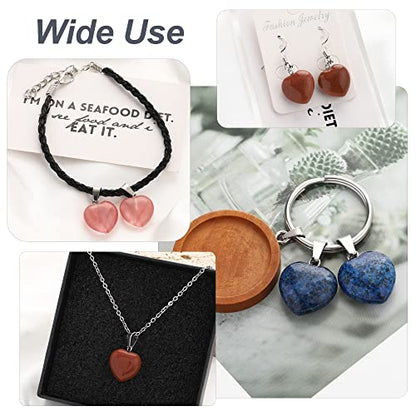 Lezam 24 Pieces Healing Crystal Heart Moon Cross Shaped Pendants Necklace Charms for DIY Jewelry Making Natural Quartz Stones Chakra Love Beads Bulk - color: 24Pcs-B
