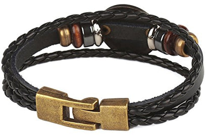 Punk Alloy Leather Bracelet for Constellation Braided Rope Bracelet Bangle - style: Leo