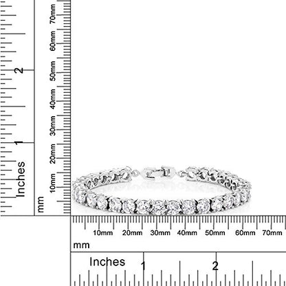 Gem Stone King Multi-Color Classic Tennis Bracelet for Women | Sparkling Round Cubic Zirconia CZ | 7.50 Cttw | 7 Inch | Fine Jewelry Gift for Mother's Day Birthday Anniversary Her Mom Wife - color: White