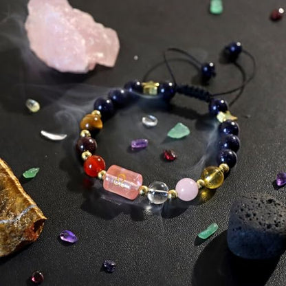 Zodiac Bracelets for Women 12 Constellations Healing Crystal Stone Beads Bracelet Birthday Zodiac Gifts Horoscope Spiritual Bracelet - color: Leo-2