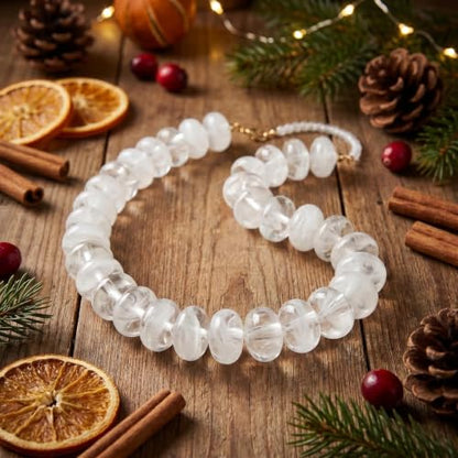 Chunky Beaded Statement Necklace for Women, Colorful Rondelle Bead, Bohemian Style, Adjustable Length, Summer Beach Accessory - color: White